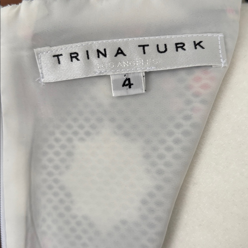 Trina Turk Jungle Island V Neck Sleeveless Shift Dress Size 4 Modern California - Picture 5 of 12